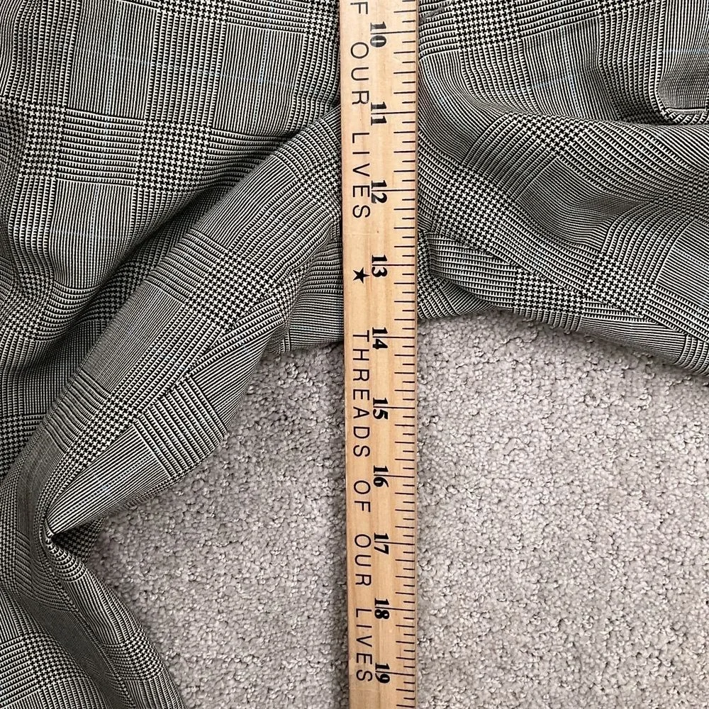 Geoffrey Beene Suit 42 33W 29L Black White Houndstooth Plaid Double Breasted 2pc